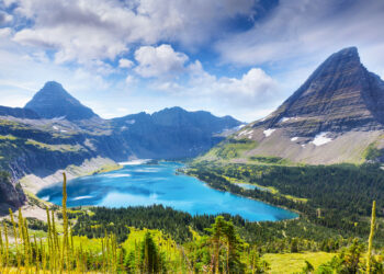 Soaring peaks and acid-blue lakes characterise Glacier National Park