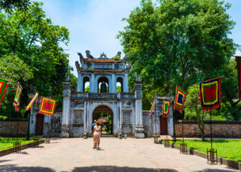 Main gate at Văn Miếu, a Confucian Temple and former University